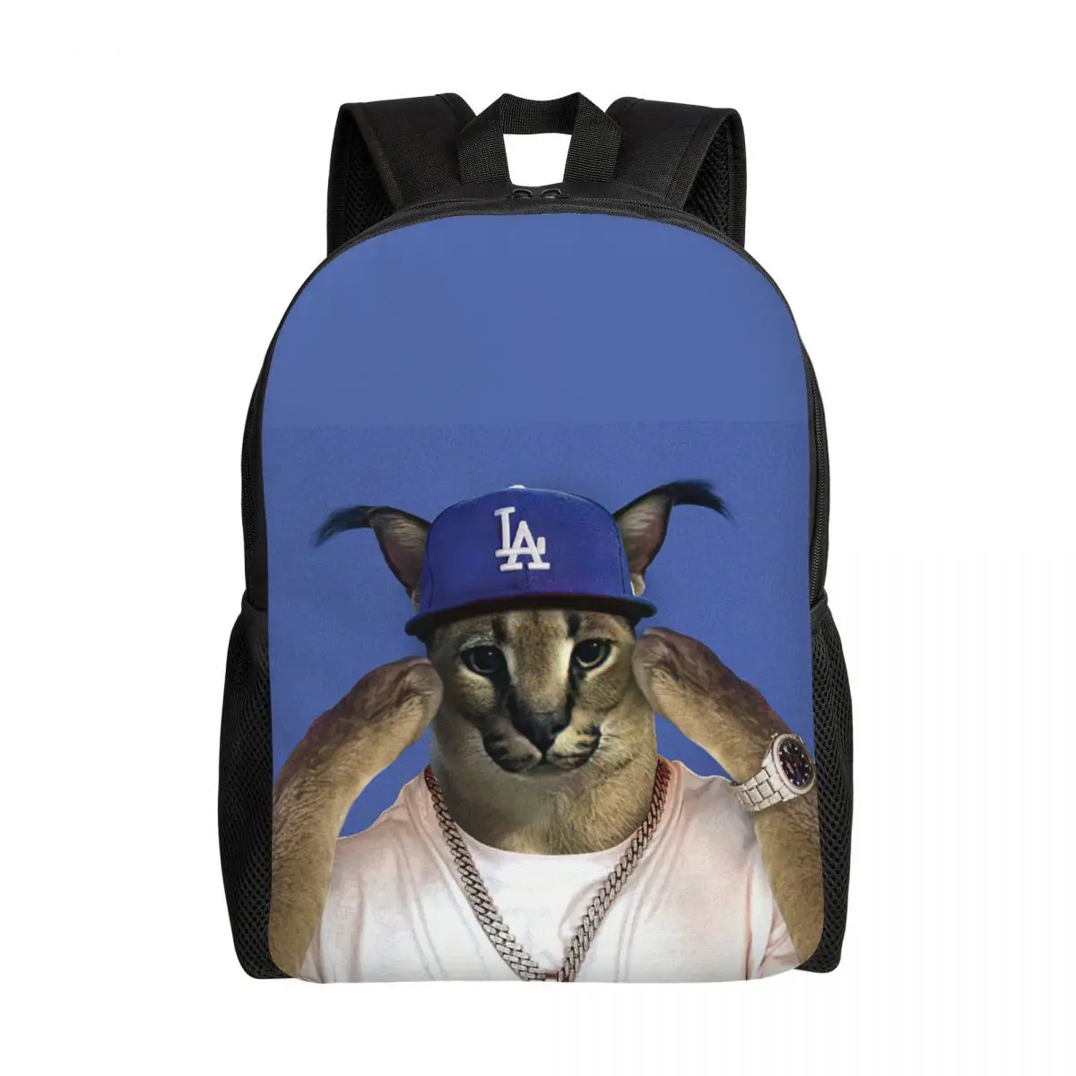 

Big Floppa Rapper Meme Laptop Backpack Men Women Basic Bookbag for College School Students Funny Caracal Cat Bag
