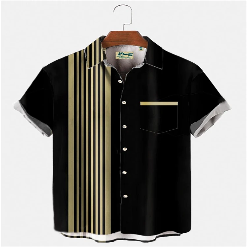 Мужская офисная рубашка в полоску, повседневная гавайская рубашка оверсайз в стиле Харадзюку, с коротким рукавом, на пуговицах, с лацканами
Мужская офисная рубашка в полоску, повседневная гавайская рубашка оверсайз в стиле Харадзюку, с коротким рукавом, на пуговицах, с лацканами