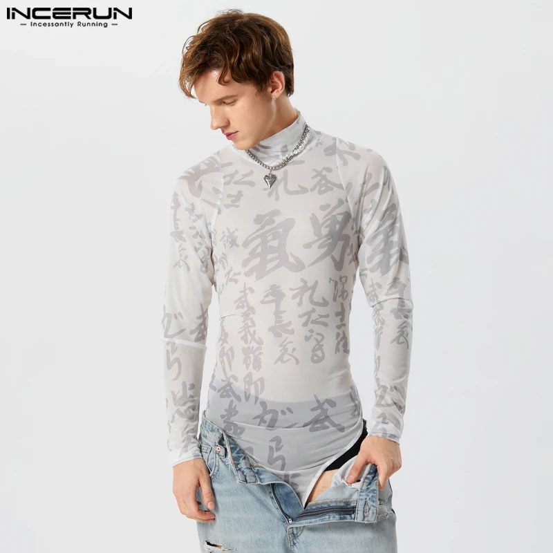 2023 Men Bodysuits Printing Turtleneck Long Sleeve Sexy T Shirts Streetwear Fitness Transparent Stylish Male Bodysuit INCERUN
2023 Men Bodysuits Printing Turtleneck Long Sleeve Sexy T Shirts Streetwear Fitness Transparent Stylish Male Bodysuit INCERUN