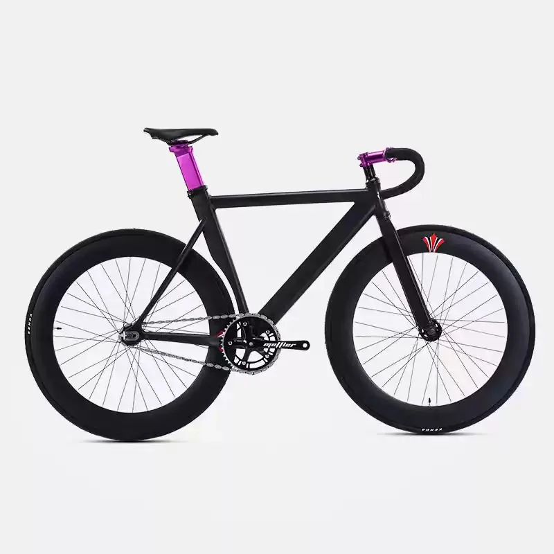 METTLER bicicleta de pista con llanta de 70mm, rueda de tres radios, horquilla de marco de aleación de aluminio, velocidad única, 700C, engranaje fijo, bicicleta de carreras Fixie METTLER bicicleta de pista con llanta de 70mm, rueda de tres radios, horquilla de marco de aleación de aluminio, velocidad única, 700C, engranaje fijo, bicicleta de carreras Fixie