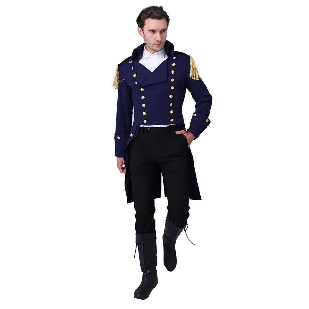 

18th Century Historical Tuxedo Retro Victorian Men's Regency outfit Tailcoat Medieval Antonio Uniform Colonial Military Costume