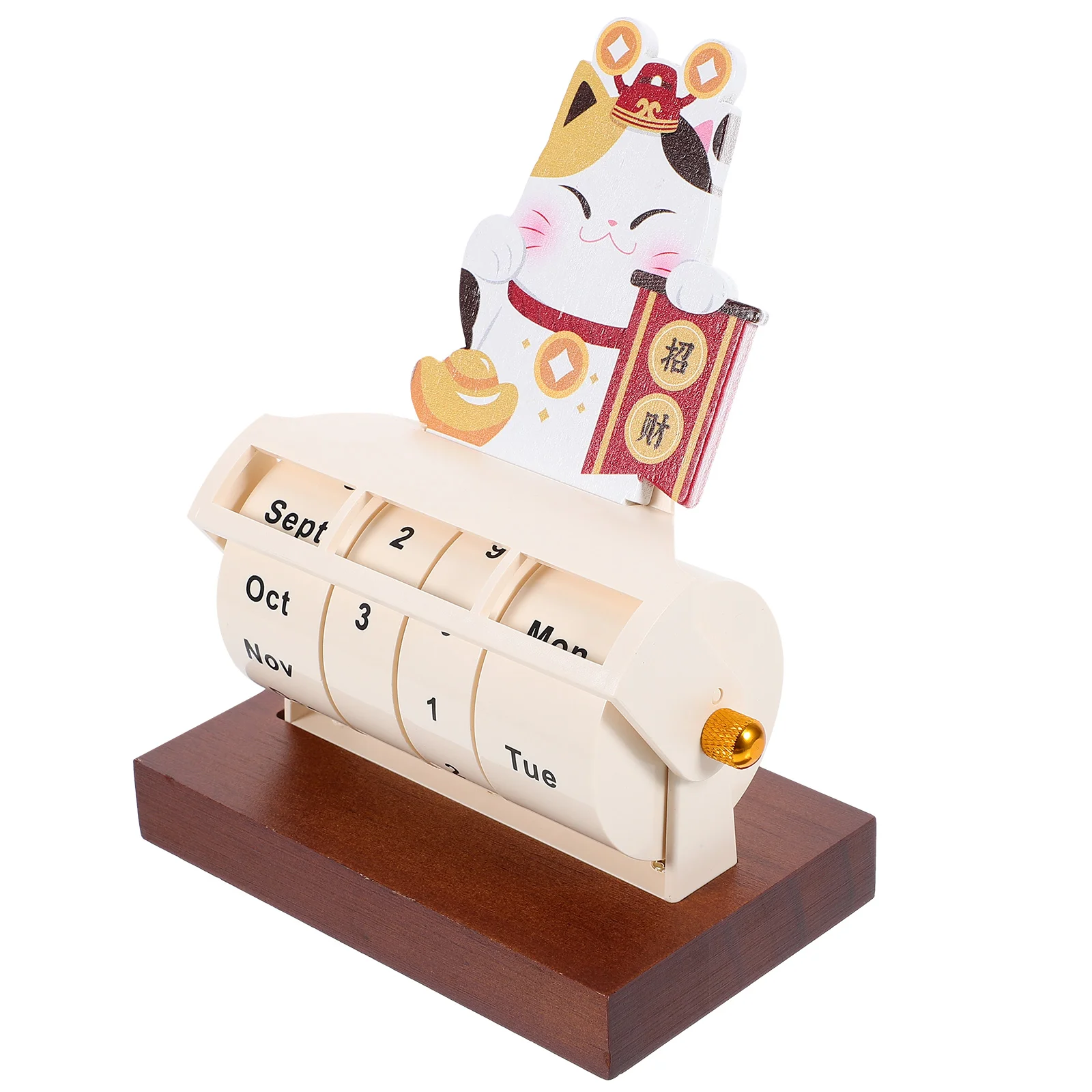 

Cartoon Wood Calendar Household Perpetual Calendar Office Wheeling Calendar Office Supply