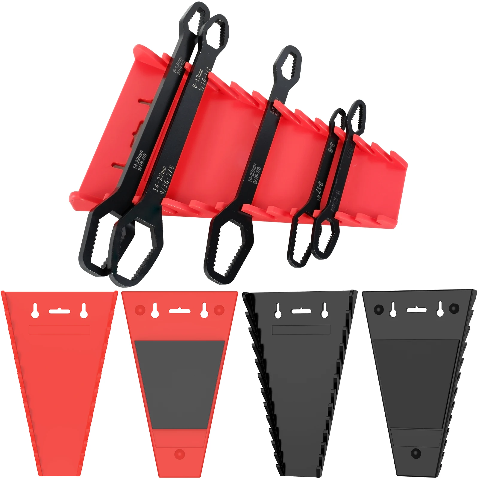 4Pcs Wrench Holder Magnetic Wrench Storage Tray Holder 4-Pack Total 48 Slots Wrench Organizer Sturdy Wrench Tool Tray Plastic
4Pcs Wrench Holder Magnetic Wrench Storage Tray Holder 4-Pack Total 48 Slots Wrench Organizer Sturdy Wrench Tool Tray Plastic