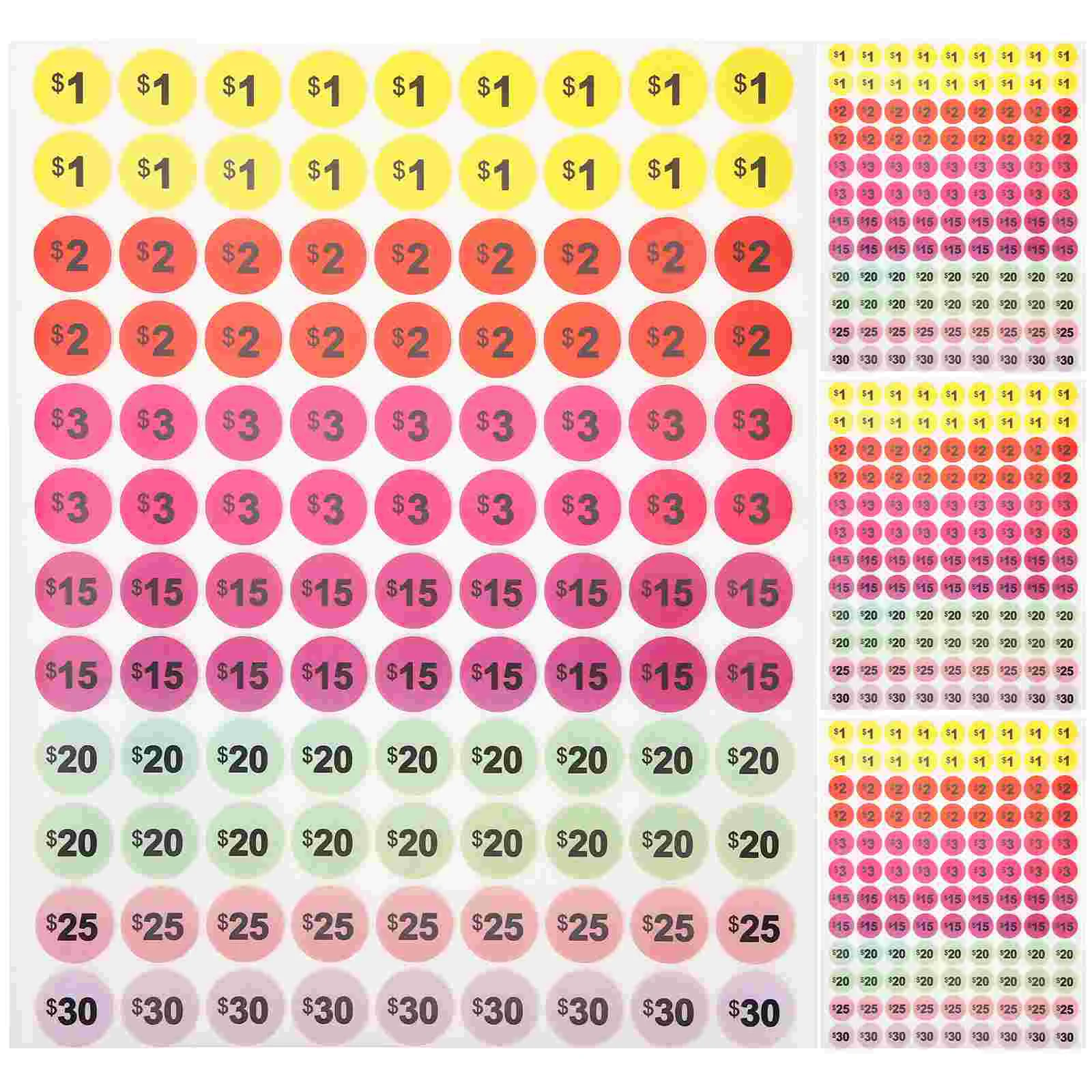 

30 Sheets Round Pricing Label Stickers Labels Toddler Paper Price for Small Business