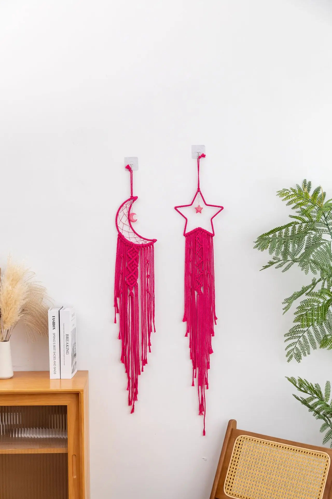 Star Moon Tapestry Set - 2 Piece Handwoven Dream Catcher Duo 7 S59f4cf10f09045f39d3ac515fea32782r