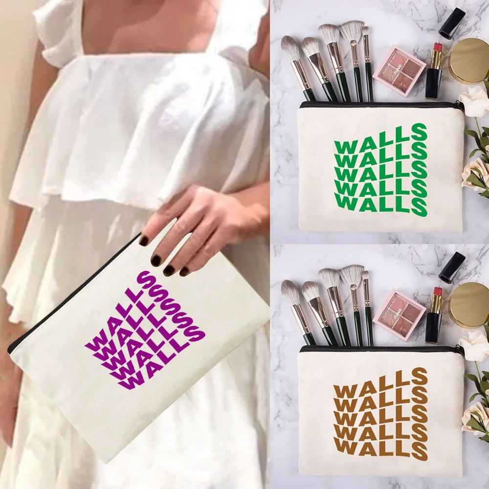 

Cosmetic Bag Wedding Makeup Bags Portable Toiletries Storage Pencil Bag Walls Print Organizer Wallet Clutch
