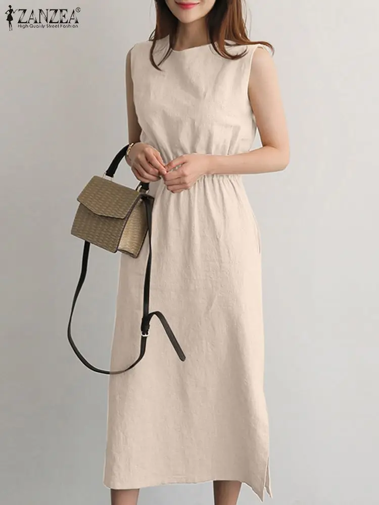 Vintage Solid Cotton Dresses Oversize Tanks Sundress Women O Neck Sleeveless Work Vestidos Fashion Summer Dress Femme Party Robe
Vintage Solid Cotton Dresses Oversize Tanks Sundress Women O Neck Sleeveless Work Vestidos Fashion Summer Dress Femme Party Robe