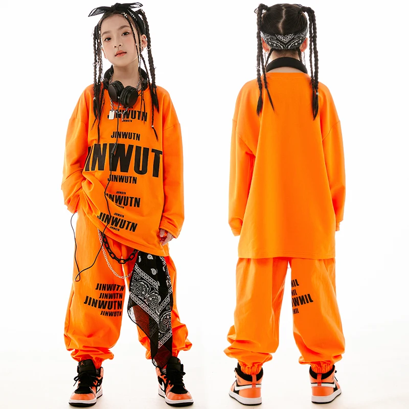 Jazz Dancing Outfits For Kids Orange Sweatshirt Loose Pants Suit Girls Boys Ballroom Hip Hop Dance Clothes Streetwear DN16076
Jazz Dancing Outfits For Kids Orange Sweatshirt Loose Pants Suit Girls Boys Ballroom Hip Hop Dance Clothes Streetwear DN16076