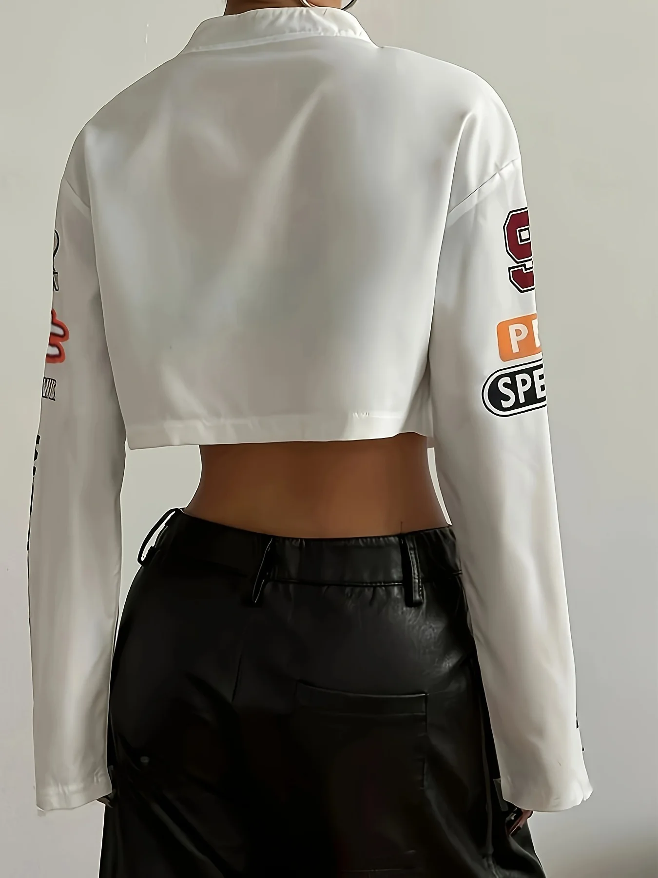 معطف نسائي منقوش بأكمام قصيرة وأكمام طويلة وظهر منخفض عصري كاجوال للدراجات النارية معطف نسائي منقوش بأكمام قصيرة وأكمام طويلة وظهر منخفض عصري كاجوال للدراجات النارية