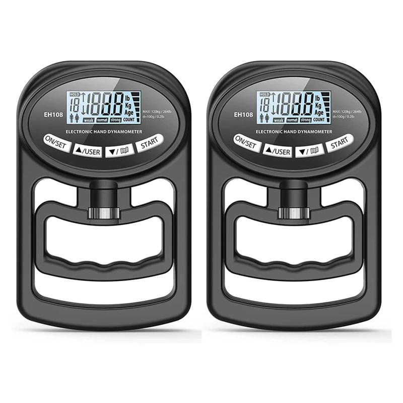2X 265 Lbs / 120Kgs Hand Dynamometer Grip Strength Trainer-Electronic Hand Grip Strength Tester Grip Strengthener,Black
2X 265 Lbs / 120Kgs Hand Dynamometer Grip Strength Trainer-Electronic Hand Grip Strength Tester Grip Strengthener,Black
