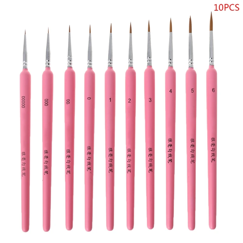 

10Pcs/set Wolf Hair Hook Line Pen Fine Paint Brush Pen Set Artist Watercolor QXNF