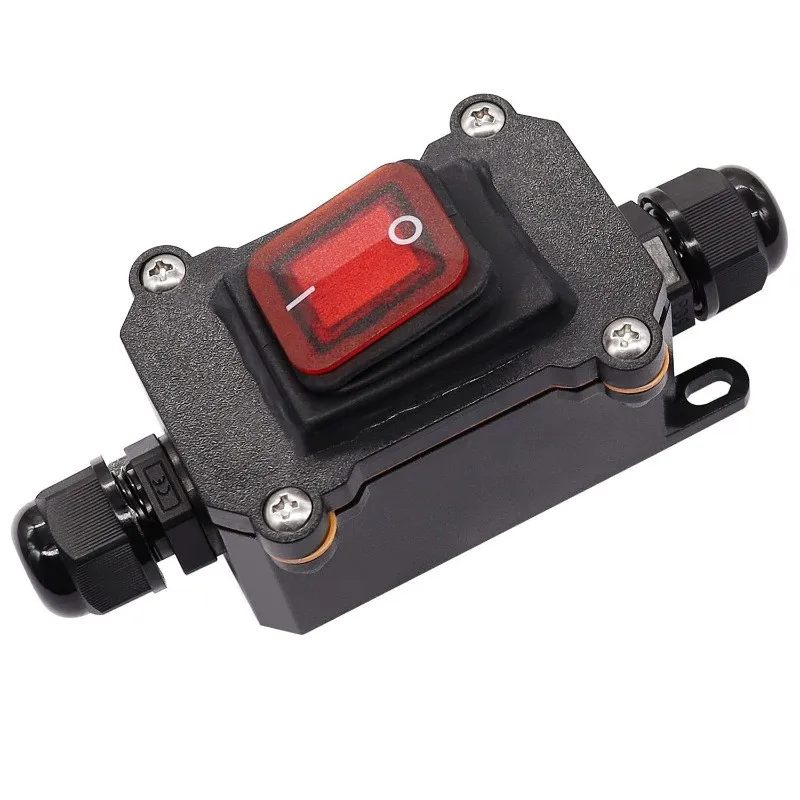 

12V boat switch waterproof inline switch IP65 heavy duty waterproof switch with red light rocker button