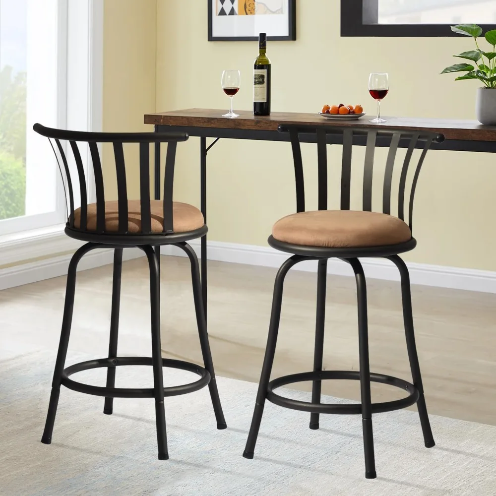 FurnitureR Classic Barstools Set of 2, Country Style Bar Chairs with Back and Footrest Swivel Counter Height Bar Stools
FurnitureR Classic Barstools Set of 2, Country Style Bar Chairs with Back and Footrest Swivel Counter Height Bar Stools