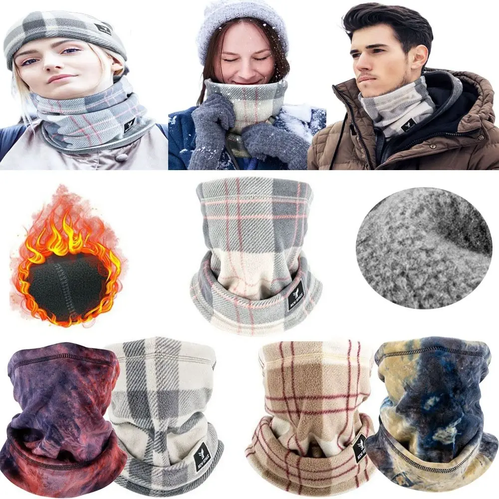 

Unisex Autumn Winter Bib Thickening Warm Neck Cover Winter Women Men Scarf Thermal Neck Warmer Snood Cowl Tube Fleece Scarves