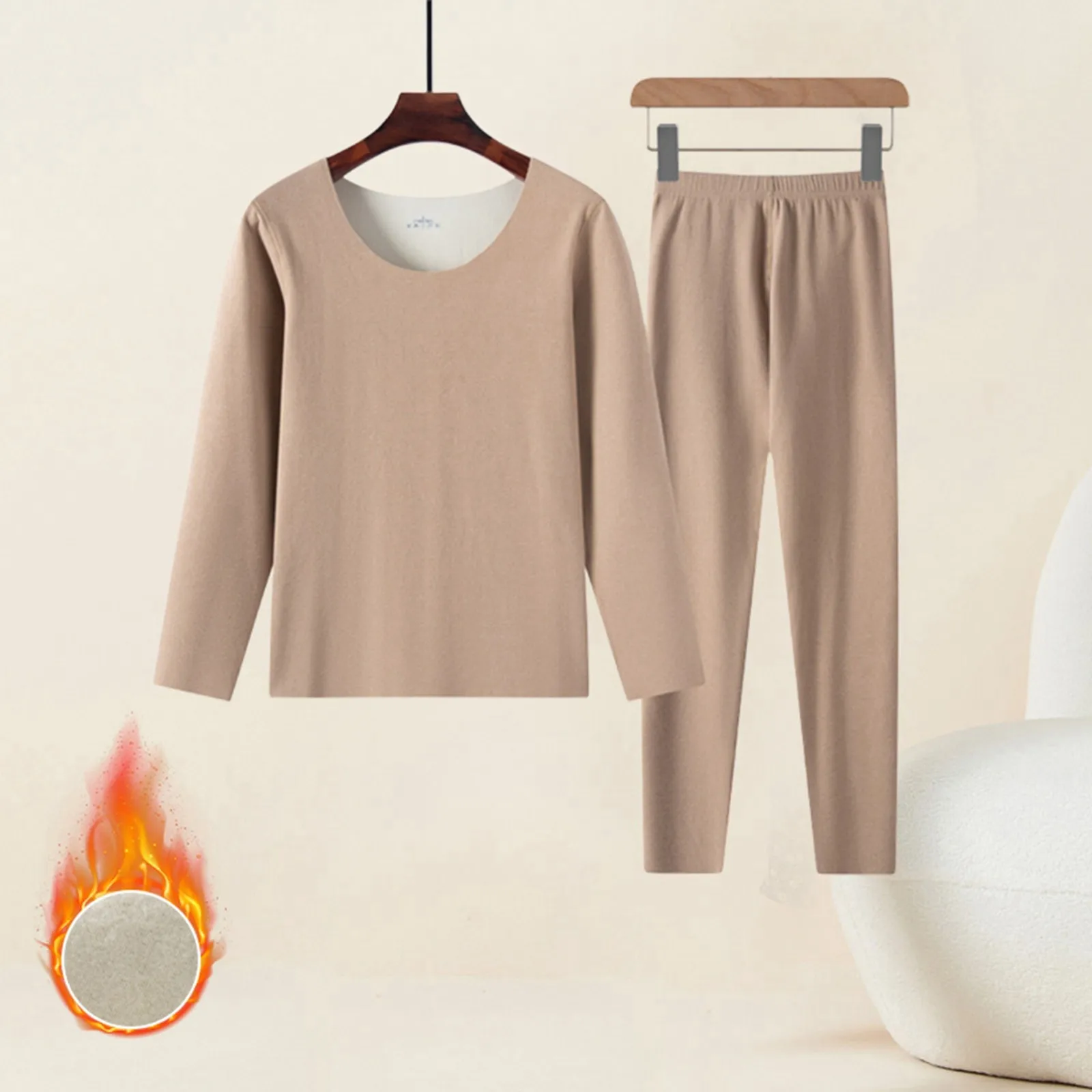 Double Velvet Thermal Underwear Set Shirts Pants Suits Women's Solid Color Fleece Keep Warm Clothing Thickening Pants Sets
Double Velvet Thermal Underwear Set Shirts Pants Suits Women's Solid Color Fleece Keep Warm Clothing Thickening Pants Sets