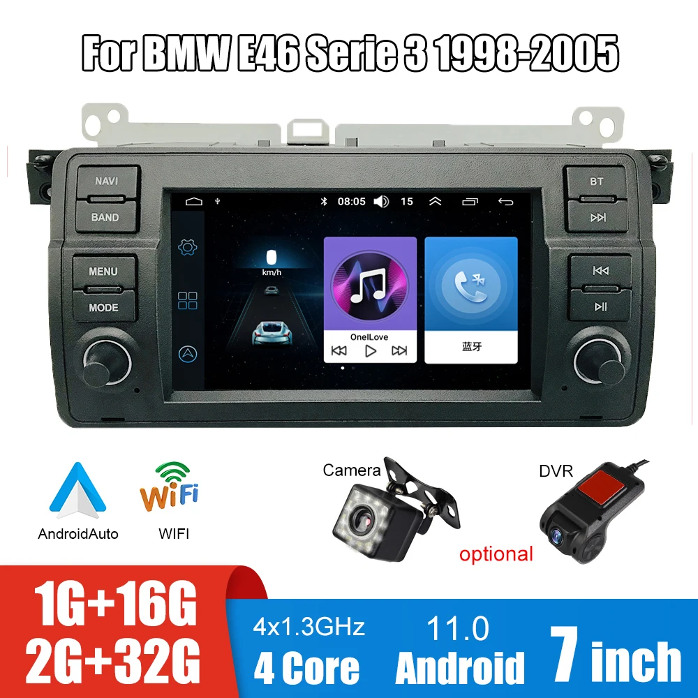 7 inch Screen Car Audio Auto Radio 1+16G 2+32G DVD MP5 Player Stereo Android GPS Navi DVR Camera Accessories For BMW E46 Serie 3
7 inch Screen Car Audio Auto Radio 1+16G 2+32G DVD MP5 Player Stereo Android GPS Navi DVR Camera Accessories For BMW E46 Serie 3