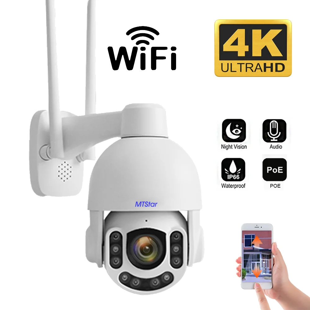 4K 8MP Mini Wifi PTZ IP Camera 5X Optical Zoom Human Detection Tracking Alarm Video Surveillance Home Security Camera Outdoor
4K 8MP Mini Wifi PTZ IP Camera 5X Optical Zoom Human Detection Tracking Alarm Video Surveillance Home Security Camera Outdoor