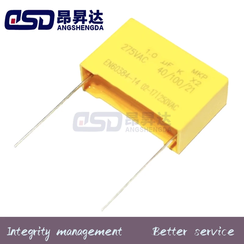 Safety Capacitor X2 275V 1uF 105K Pin spacing P15/22.5/27.5mm 275VAC105K Capacitor
Safety Capacitor X2 275V 1uF 105K Pin spacing P15/22.5/27.5mm 275VAC105K Capacitor