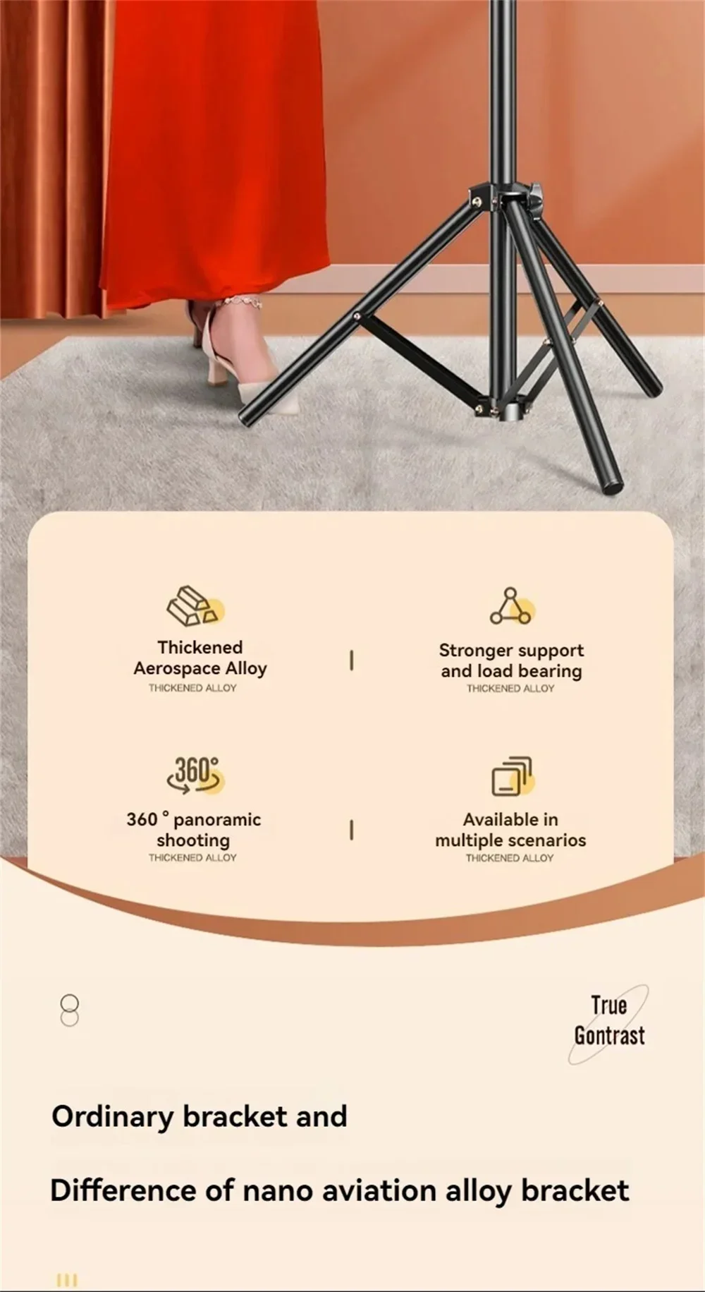 360° Extendable Live Tripod 57cm-170cm Mobile Phone Alloy Stand Foldable Holder Video Recording Universal Selfie Landing Monpod 360° Extendable Live Tripod 57cm-170cm Mobile Phone Alloy Stand Foldable Holder Video Recording Universal Selfie Landing Monpod