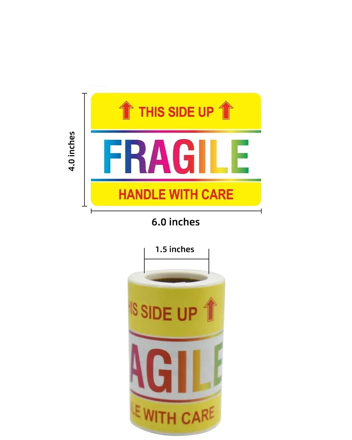 

4 "x 6" Fragile Stickers for Transportation and Movement. Handle 100 Large Labels with Care. Strong Adhesive. Thank You for Warn