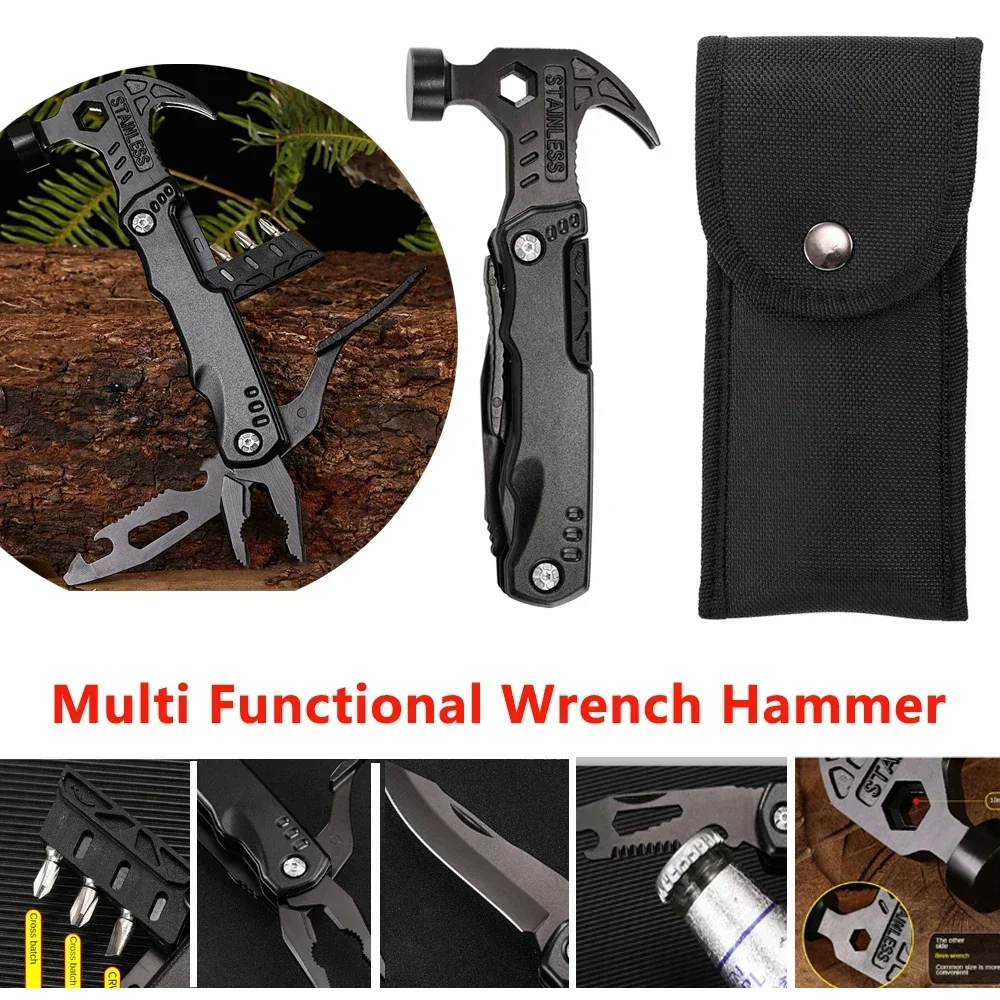 

Multi Functional Wrench Hammer Combination Universal Folding Pliers Knife Wire Cutter Clamp Outdoor EDC Tool Wrench Hand Tools