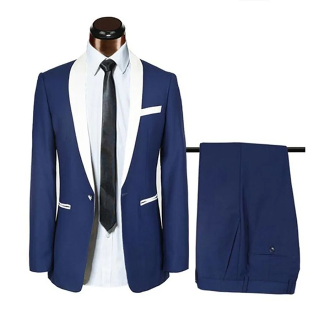 2 Pieces Men Suits Blue Evening Party Wedding Suits For Men Groom Wear Tuxedos Tailored Made Slim Fit Formal Blazer Costume 
2 Pieces Men Suits Blue Evening Party Wedding Suits For Men Groom Wear Tuxedos Tailored Made Slim Fit Formal Blazer Costume