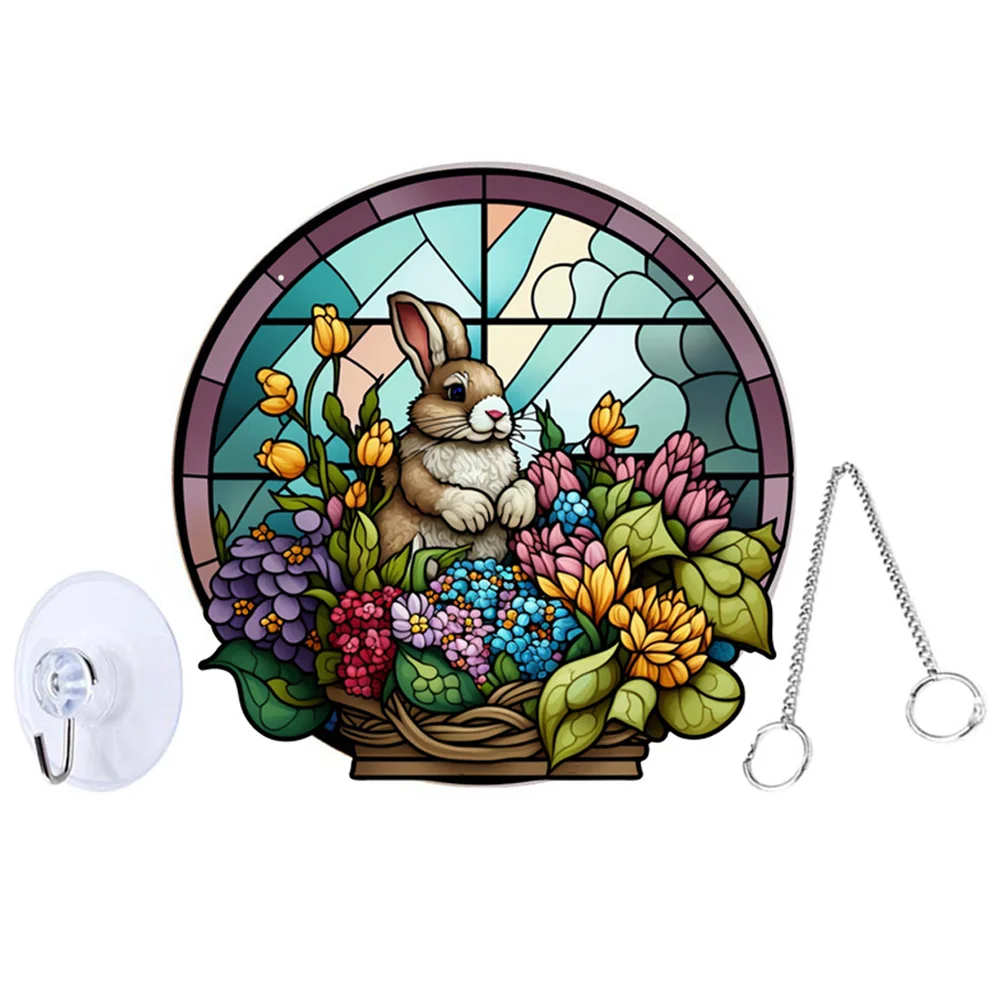 Bunny and Flower Acrylic Pendant Animal Hanging Ornament Easter Pendant Indoor Window Decor
Bunny and Flower Acrylic Pendant Animal Hanging Ornament Easter Pendant Indoor Window Decor
