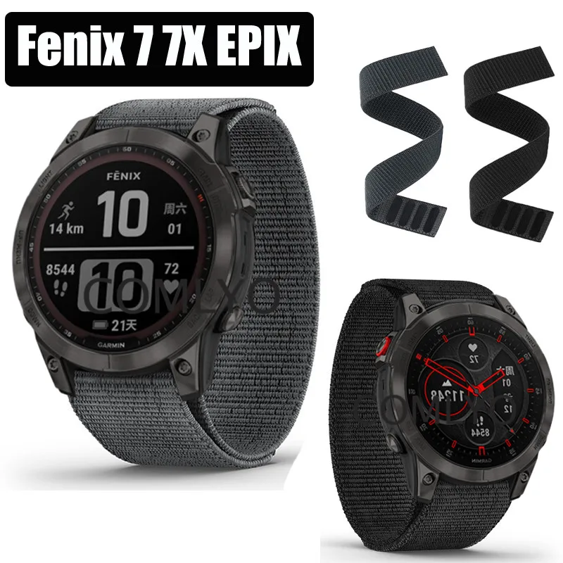 

NEW Watchband for Garmin Fenix 7X 7 7S EPIX EPIX2 Instinct 2 Instinct2 2S Watch Band Strap Hook&Look Nylon Belt Bracelet