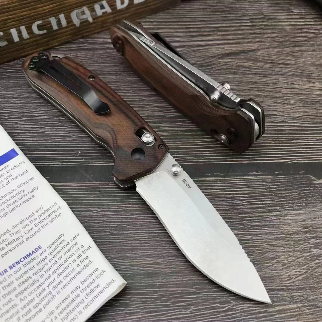 Outdoor BENCHMADE 15031 Tactical Folding Knife Wooden Handle 8c13mov Blade Camping Survival Pocket Knives
Outdoor BENCHMADE 15031 Tactical Folding Knife Wooden Handle 8c13mov Blade Camping Survival Pocket Knives