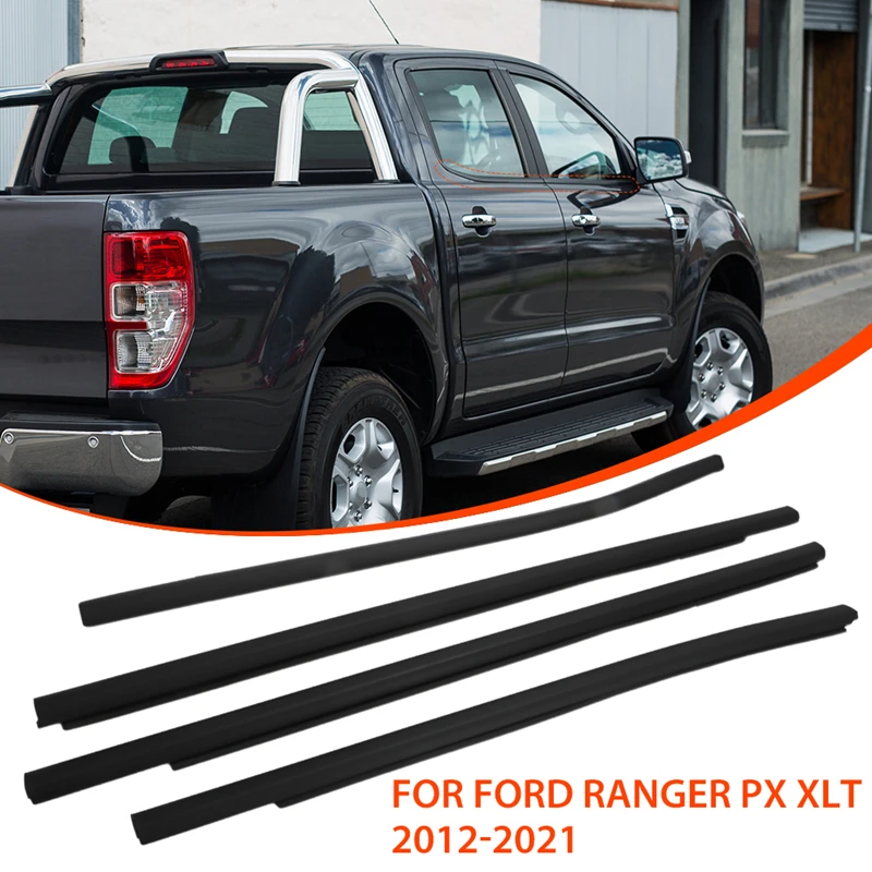

For Ford Ranger PX XLT 2012-2021 2020 4Door Outer Window Rubber Seals Weather Strip Car Sealing Strips Door Glass Seal Belt Trim