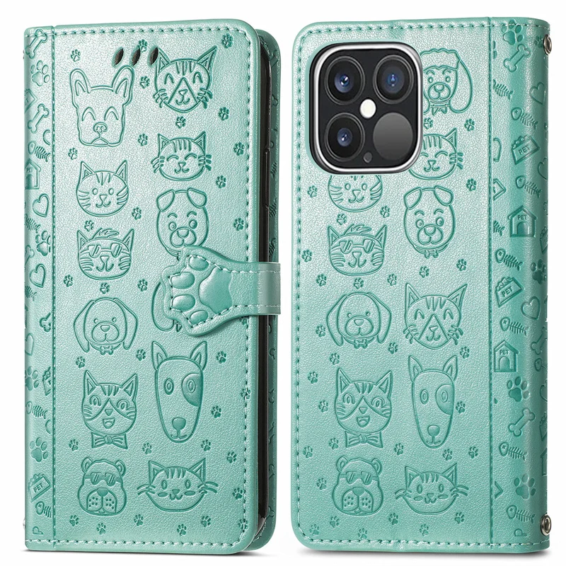

Leather Case For Tecno Spark 20 20C 9T 7 8 8P 10C 6 5 10 Pro Go 2024 Cat dog Card Flip Wallet Shockproof Book Shell Phone Case