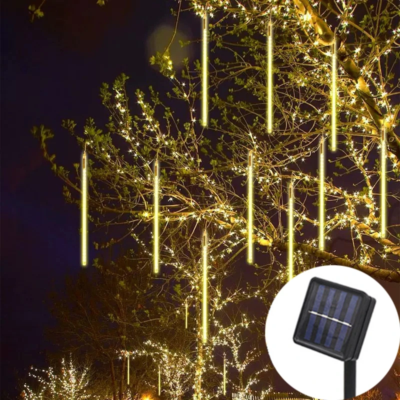 

Solar LED Meteor Shower Rain Lights Waterproof Falling Raindrop Fairy String Light for Christmas Holiday Party Patio Decor 2024