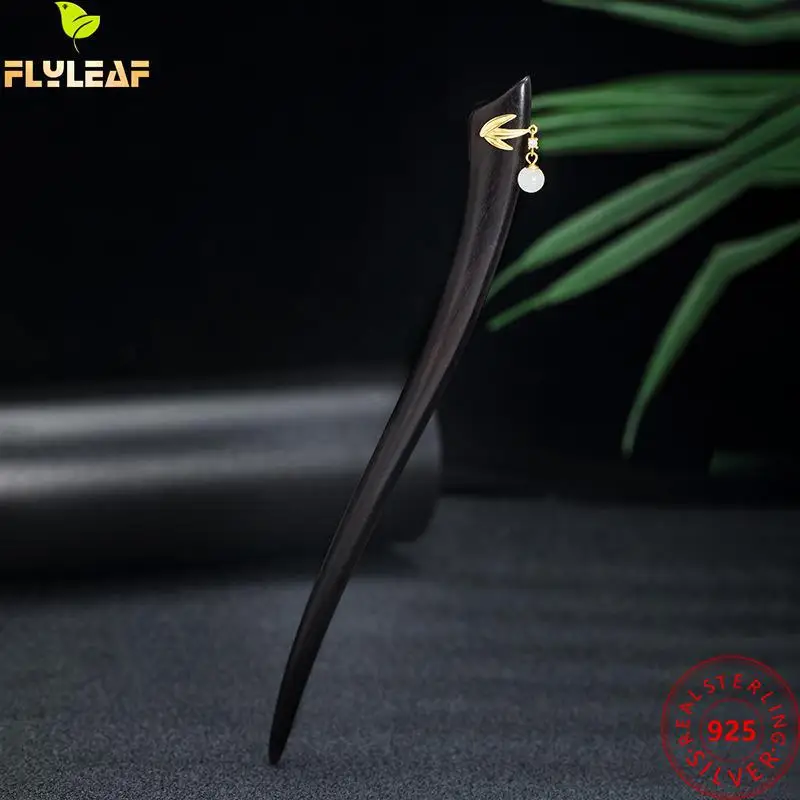 Real 925 Sterling Silver Bamboo Leaf Ebony Hair Sticks For Women 18k Gold Plating Jade Beads Hanfu Hairpin Fine Jewelry 2022 New
Real 925 Sterling Silver Bamboo Leaf Ebony Hair Sticks For Women 18k Gold Plating Jade Beads Hanfu Hairpin Fine Jewelry 2022 New