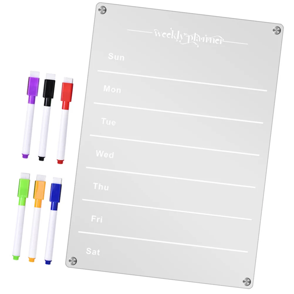 

Board Dry Erase Fridge Acrylic Weekly Menu Planner Whiteboard Kitchen Refrigerator Calendar White Wall Clear Pad Monthly Boards