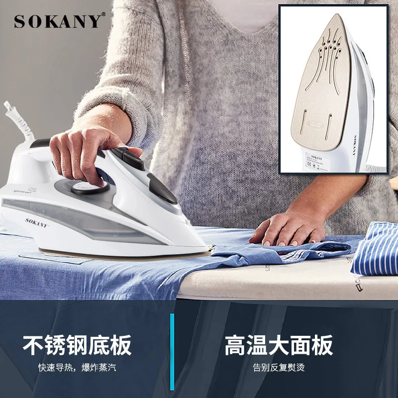 Steam Iron Non-Stick Soleplate, 2400W Adjustable Thermostat Control, Self-cleaning, White
Steam Iron Non-Stick Soleplate, 2400W Adjustable Thermostat Control, Self-cleaning, White