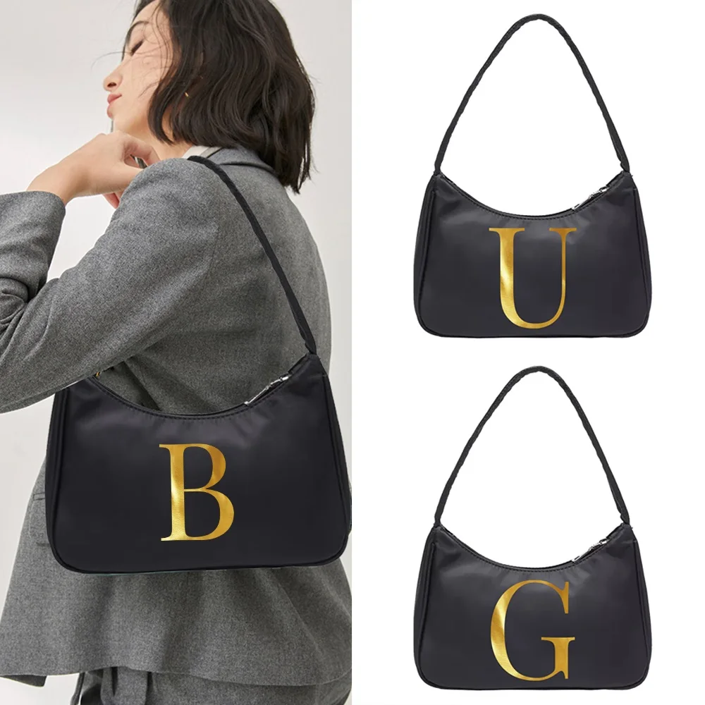 Women Armpit Shoulder Bag Purse Clutch New Nylon Casual Shopping Zipper Underarm Bags Lady Summer Initial Name Series Handbags
Women Armpit Shoulder Bag Purse Clutch New Nylon Casual Shopping Zipper Underarm Bags Lady Summer Initial Name Series Handbags