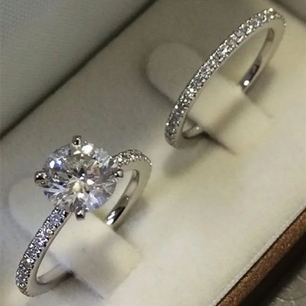 Huitan Hot Sale Simple Elegant Round/Square CZ Rings for Women Silver Color Engagement Wedding Party Fashion Female Ring Jewelry Huitan Hot Sale Simple Elegant Round/Square CZ Rings for Women Silver Color Engagement Wedding Party Fashion Female Ring Jewelry