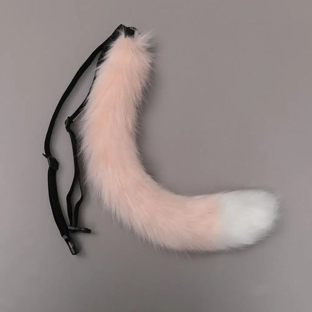

Faux Fur Tail Faux Fur Fox Wolf Tail Cosplay Costume Props with Adjustable Belt for Japanese Style Party 70cm Furry Cat Tail