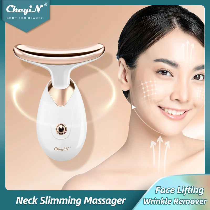 

CkeyiN Electric Vibration Neck Slimming Facial Lifting Massager V Face Device Anti Aging Wrinkle Remover Neck Line Skin Firming