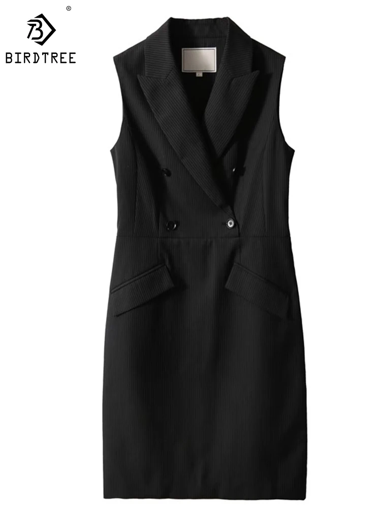 Birdtree 48.5% Wool Elegant Dress Sleeveless Stripe Solid Color OL Style Nipped-in Waist Classic Commute Suit Dresses D30806QD
Birdtree 48.5% Wool Elegant Dress Sleeveless Stripe Solid Color OL Style Nipped-in Waist Classic Commute Suit Dresses D30806QD