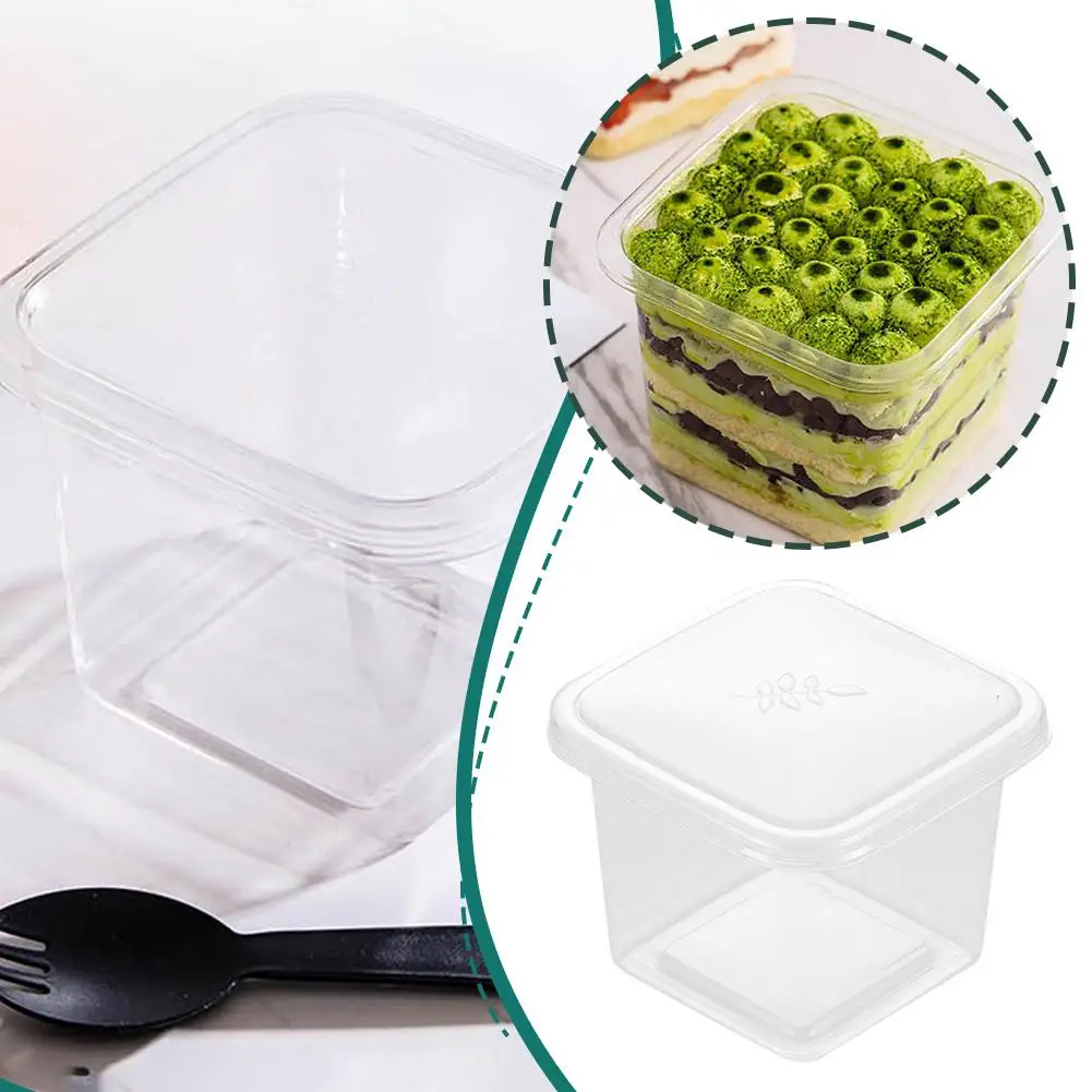 Plastic Parfait Cups With Lids And Sporks, Disposable Square Dessert Cups/cake Containers For Fruits Oatmeal Yogurt Mousse N5i1
Plastic Parfait Cups With Lids And Sporks, Disposable Square Dessert Cups/cake Containers For Fruits Oatmeal Yogurt Mousse N5i1
