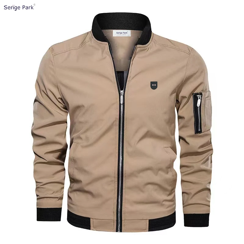 

Serige Park Autumn Men's Luxury Jacket Quality Bowknot French Baseball Men's Jacket Eden Outdoor Long Sleeve Top