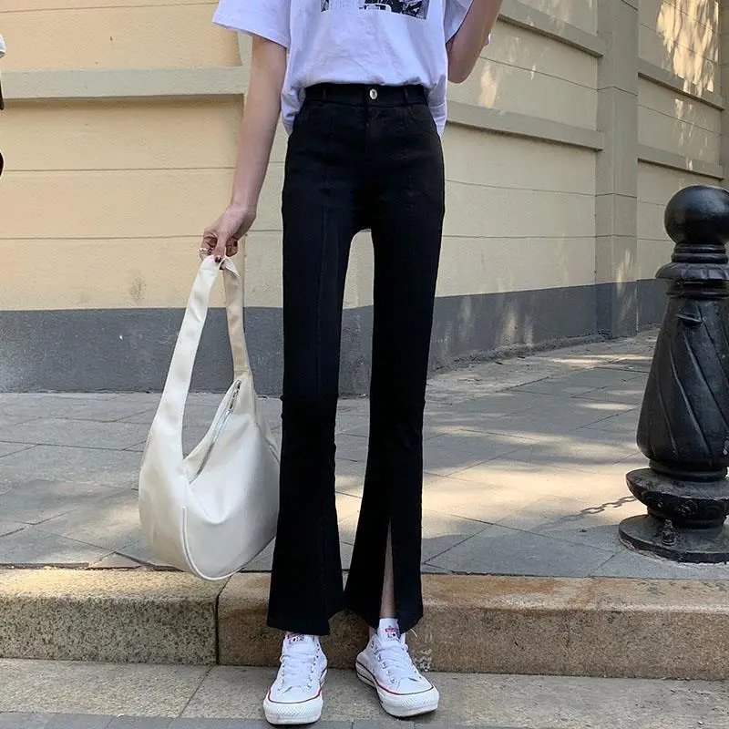 Flare Jeans Women Spring All-match Solid Zipper Pocket Slit Simple Slim Korean Style Loose High Waist Office Lady Korean Style
Flare Jeans Women Spring All-match Solid Zipper Pocket Slit Simple Slim Korean Style Loose High Waist Office Lady Korean Style