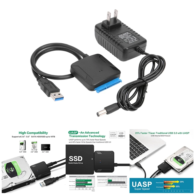 NEW-USB To Sata Data Cable, 2.5/3.5 Inch USB3.0 Easy Drive Cable Sata Hard Disk Adapter Cable
NEW-USB To Sata Data Cable, 2.5/3.5 Inch USB3.0 Easy Drive Cable Sata Hard Disk Adapter Cable