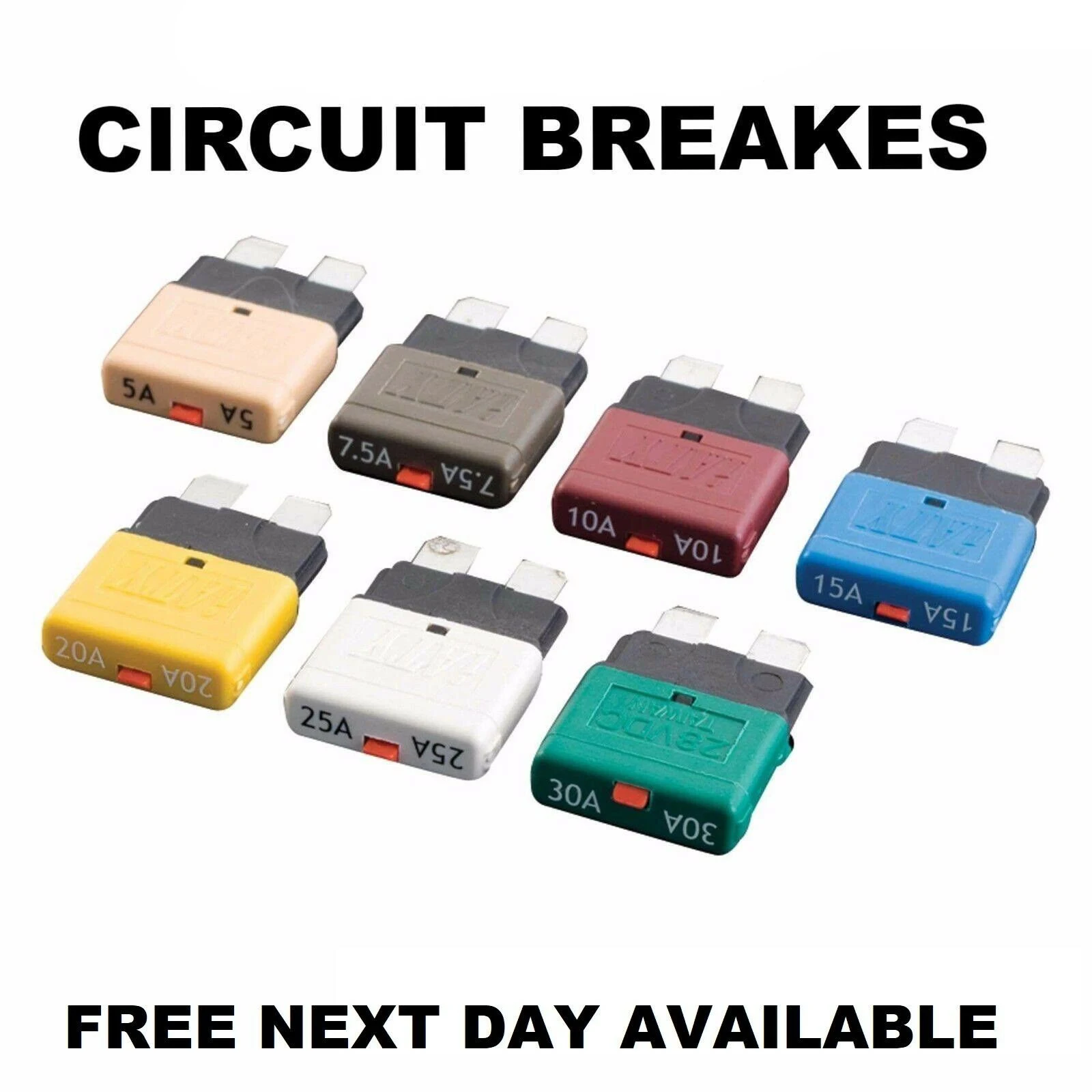 5/7.5/10/15/20/25/30A Manual Reset Fuse Adapter ATC Circuit Breaker Blade 12V 24V DC For Marine Rally Automotive Boat Car
5/7.5/10/15/20/25/30A Manual Reset Fuse Adapter ATC Circuit Breaker Blade 12V 24V DC For Marine Rally Automotive Boat Car