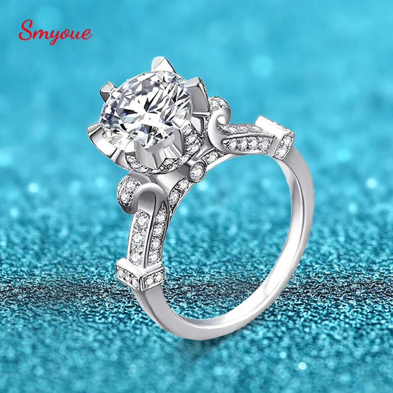 Женское кольцо с муассанитом Smyoue, роскошное обручальное кольцо из серебра 2/1 пробы с бриллиантом 925 карат D, покрытое золотом
Женское кольцо с муассанитом Smyoue, роскошное обручальное кольцо из серебра 2/1 пробы с бриллиантом 925 карат D, покрытое золотом