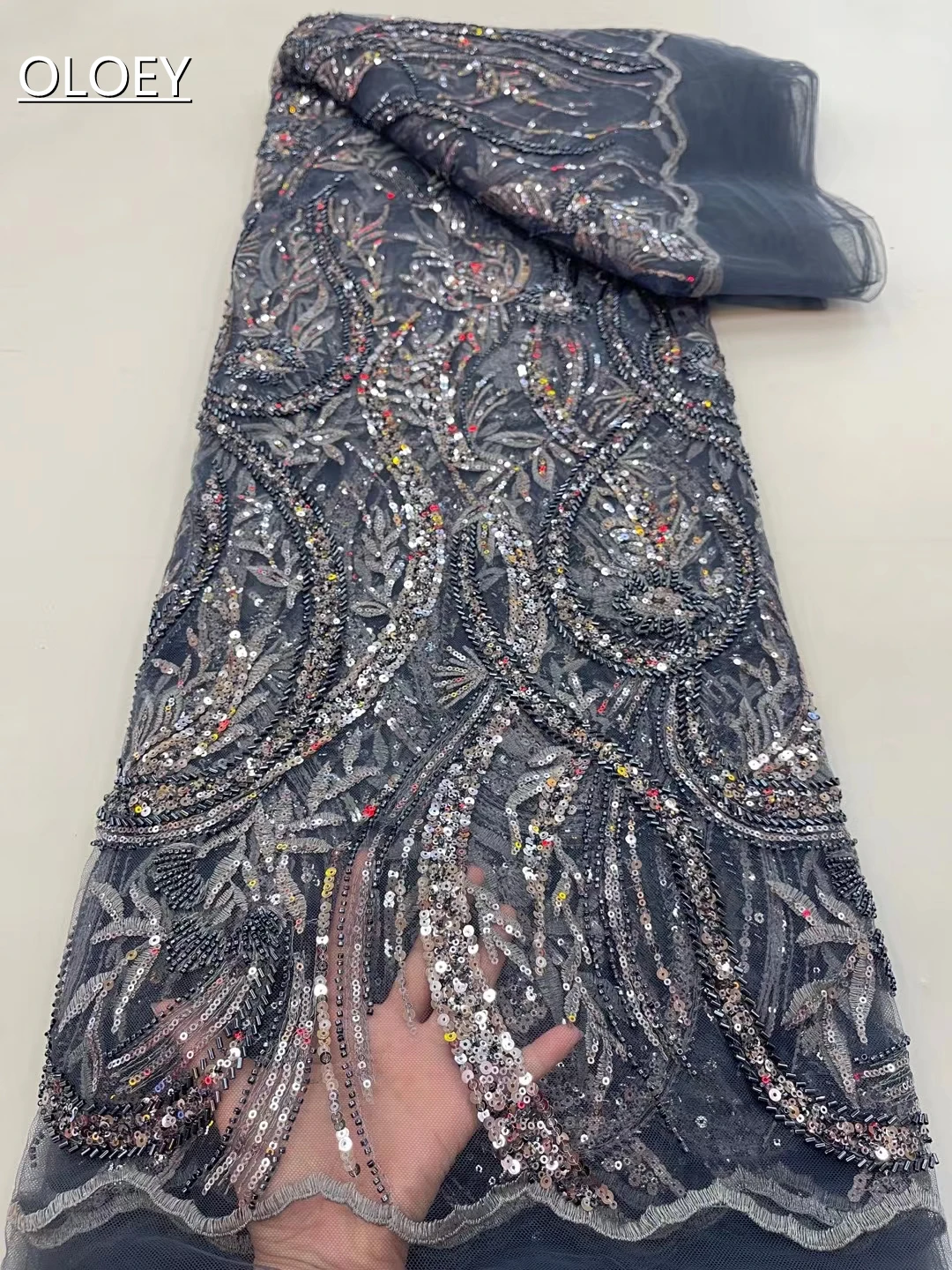 Latest Luxury Elegant African Embroidery Bead Tube Lace Fabric Nigerian Sequins Lace Fabric For Wedding Party Dress JJ7651
Latest Luxury Elegant African Embroidery Bead Tube Lace Fabric Nigerian Sequins Lace Fabric For Wedding Party Dress JJ7651