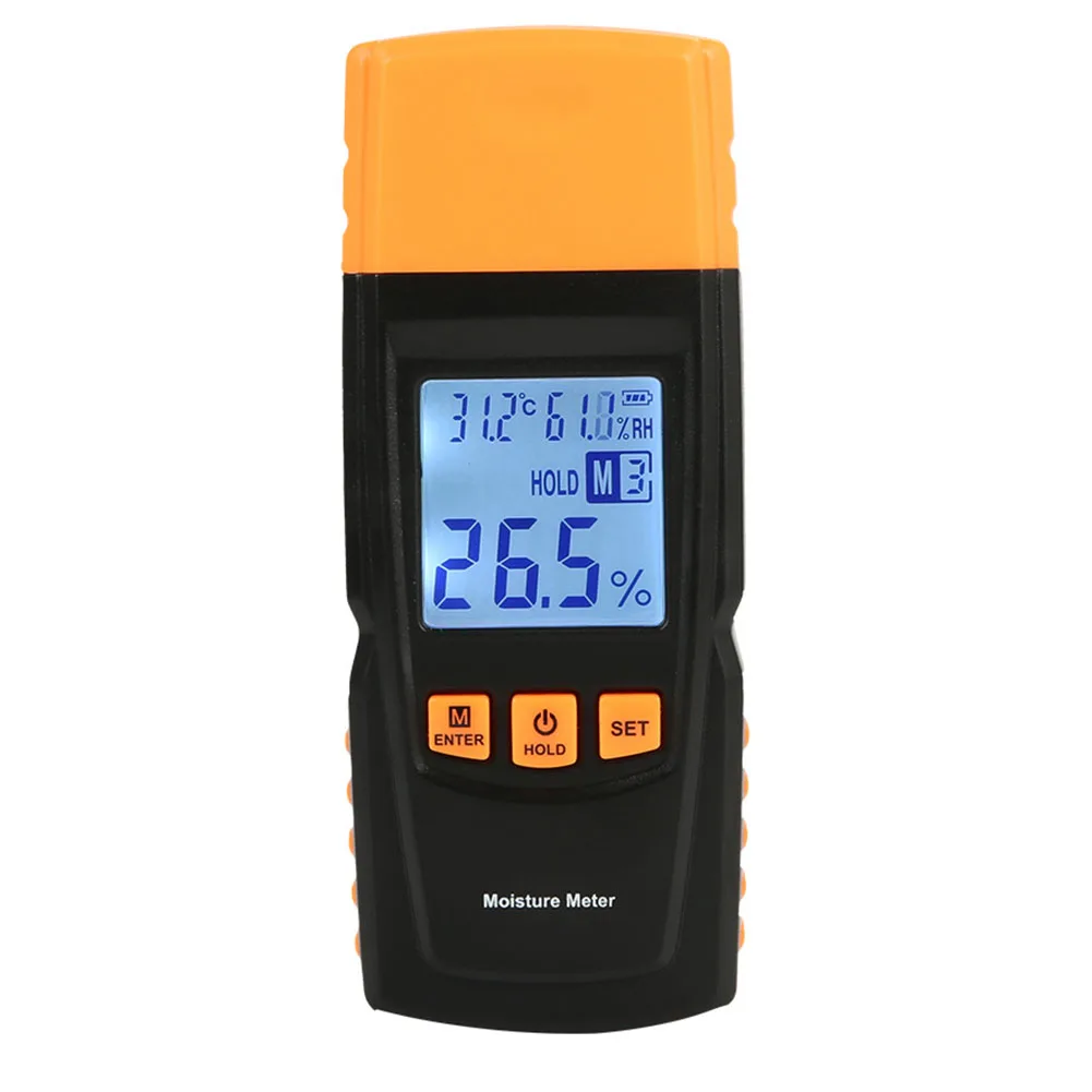 Portable Wood Moisture Sensing Hygrometer Measuring Tool GM610 Digital LCD Display Easy to Use with Data Retention Feature
Portable Wood Moisture Sensing Hygrometer Measuring Tool GM610 Digital LCD Display Easy to Use with Data Retention Feature