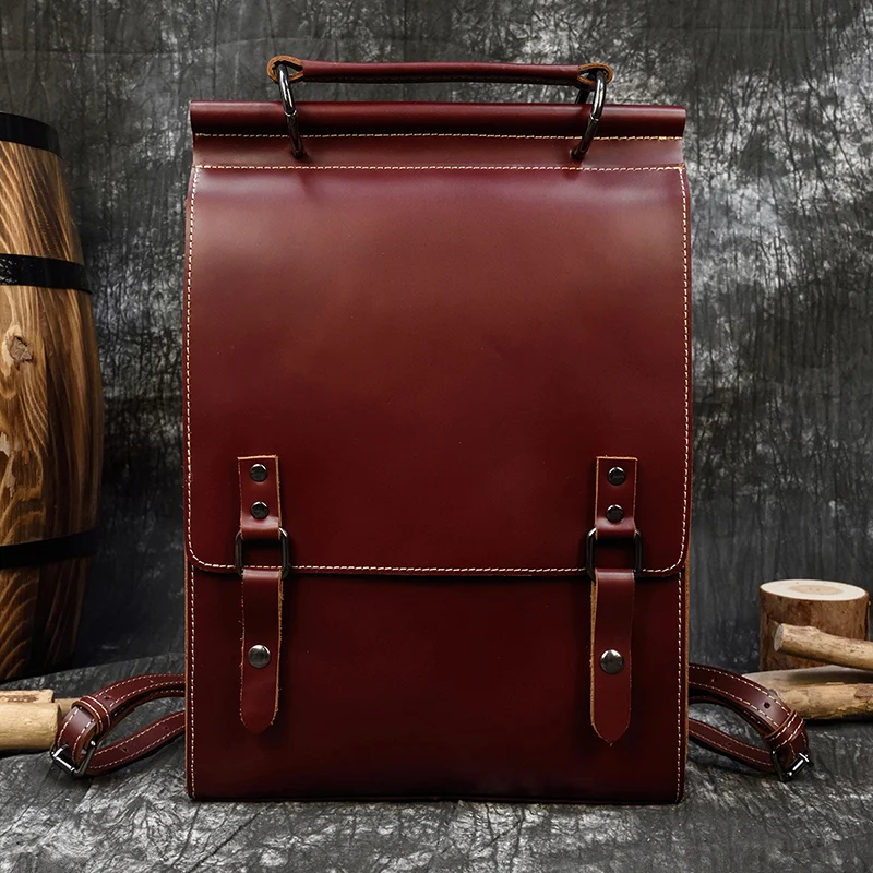 High Fashion Men Women Backpack Genuine Leather Daypack For Male Female Bagpack School Bags Dark Red Brown Travel Backpack
High Fashion Men Women Backpack Genuine Leather Daypack For Male Female Bagpack School Bags Dark Red Brown Travel Backpack