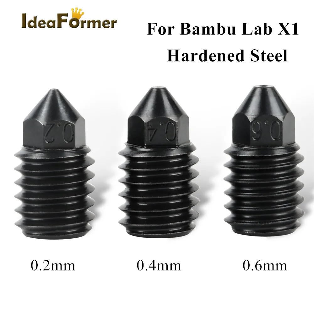 Hardened Steel Nozzle 0.2/0.4/0.6mm for Bambu Lab x1 1.75mm Filament For Bambu Lab Nozzle 3D Printer Parts x1 Carbon Nozzle
Hardened Steel Nozzle 0.2/0.4/0.6mm for Bambu Lab x1 1.75mm Filament For Bambu Lab Nozzle 3D Printer Parts x1 Carbon Nozzle